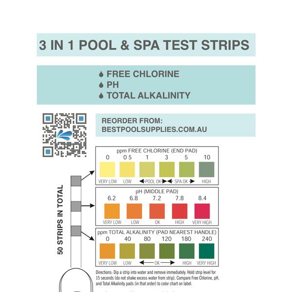 5 in 1 Swimming Pool & Spa Water Test Strips - 50 Strips 5 in 1 Swimming Pool & Spa Water Test Strips - 50 Strips