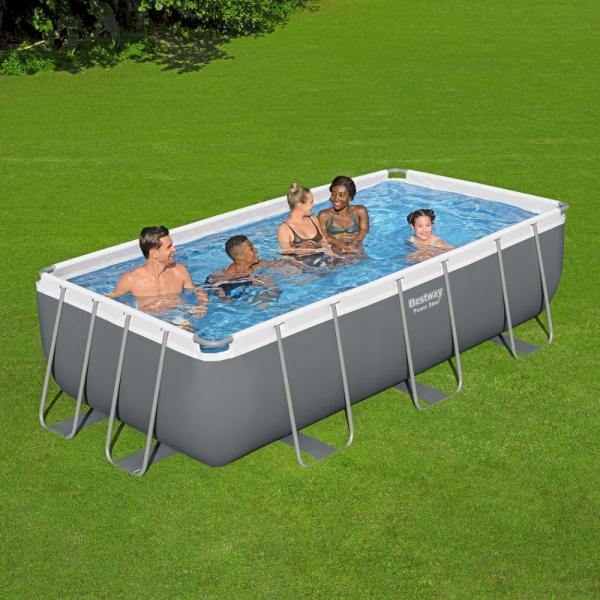 Bestway 4.04m x 2.01m x 1m Power Steel Frame Pool with 530gal Cartridge Filter Pump - 56426 Bestway 4.04m x 2.01m x 1m Power Steel Frame Pool with 530gal Cartridge Filter Pump - 56426