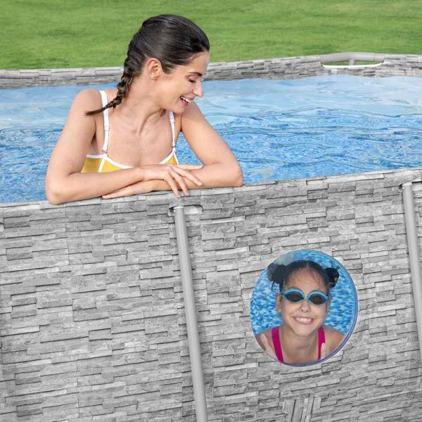 Bestway 4.27m x 2.50m x 1m Power Steel Swim Vista Oval Pool Set with 530gal Cartridge Filter - 56715 Bestway 4.27m x 2.50m x 1m Power Steel Swim Vista Oval Pool Set with 530gal Cartridge Filter - 56715