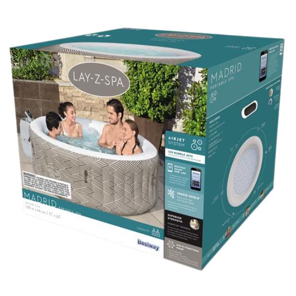 Bestway Lay-Z-Spa - Madrid AirJet - 1.8m x 66cm for 2-4 people - 60055 Bestway Lay-Z-Spa - Madrid AirJet - 1.8m x 66cm for 2-4 people - 60055