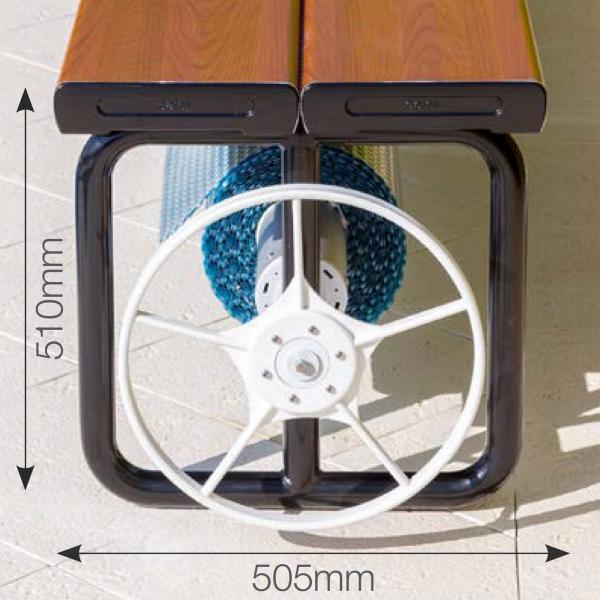 Daisy Under Bench Pool Cover Roller - Charcoal Shimmer - Solar Powered Daisy Under Bench Pool Cover Roller - Charcoal Shimmer - Solar Powered