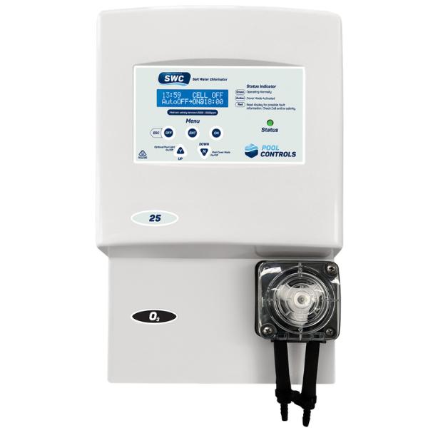 Pool Controls SWC15PH - 15 g/h Self Cleaning Salt Water Chlorinator w. pH Control Pool Controls SWC15PH - 15 g/h Self Cleaning Salt Water Chlorinator w. pH Control