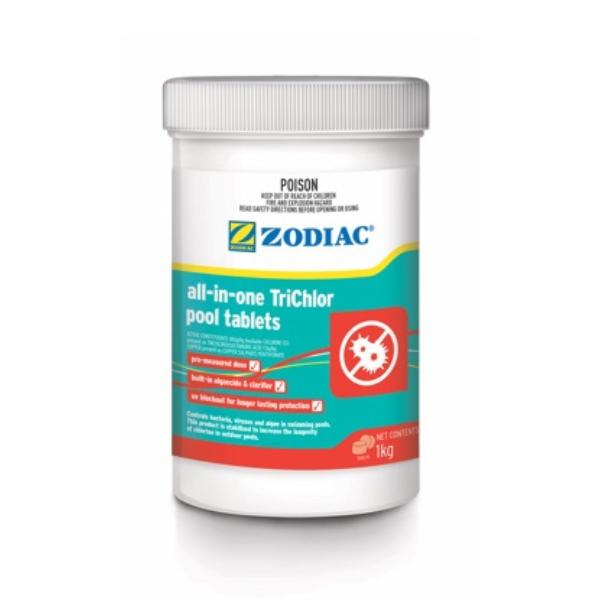 Zodiac All In One TriChlor Pool Tablets 1Kg Zodiac All In One TriChlor Pool Tablets 1Kg