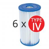 6 x Bestway Above Ground Swimming Pool Cartridge Filter Element Type IV 58095 6 x Bestway Above Ground Swimming Pool Cartridge Filter Element Type IV 58095
