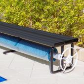 Daisy Under Bench Pool Cover Roller - Charcoal Shimmer - Standard Daisy Under Bench Pool Cover Roller - Charcoal Shimmer - Standard