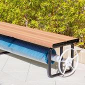 Daisy Under Bench Pool Cover Roller - Light Oak - Standard Daisy Under Bench Pool Cover Roller - Light Oak - Standard