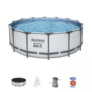 Bestway 4.27m x 1.22m Steel Pro MAX Frame Pool with 800gal Cartridge Filter Pump - 5612Y Bestway 4.27m x 1.22m Steel Pro MAX Frame Pool with 800gal Cartridge Filter Pump - 5612Y