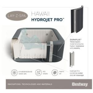 Bestway Lay-Z-Spa - Hawaii Hydrojet Pro - 1.8m x 1.8m x 71cm for 4-6 people - 60031 Bestway Lay-Z-Spa - Hawaii Hydrojet Pro - 1.8m x 1.8m x 71cm for 4-6 people - 60031