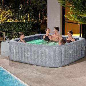 Bestway Lay-Z-Spa - San Francisco Smart Luxe HydroJet Pro 7 Grey Marble - 2.30m x 71cm for 5-7 people - 60161