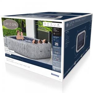 Bestway Lay-Z-Spa - San Francisco Smart Luxe HydroJet Pro 7 Grey Marble - 2.30m x 71cm for 5-7 people - 60161