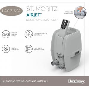 Bestway Lay-Z-Spa - St Moritz AirJet - 2.16m x 71cm - 5-7 people - 60023 Bestway Lay-Z-Spa - St Moritz AirJet - 2.16m x 71cm - 5-7 people - 60023